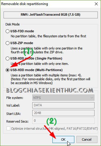 tạo usb phân vùng ẩn 3